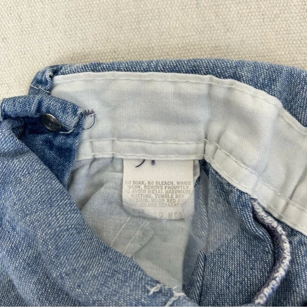 OshKosh B'gosh Vintage 80’s Baby Blue Classic Denim Overalls Sz 12 M